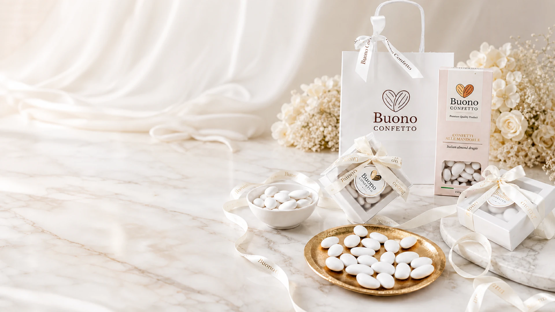 Buono Confetto kinkepakend Itaalia Confetti alle Mandorle mandlikommidega