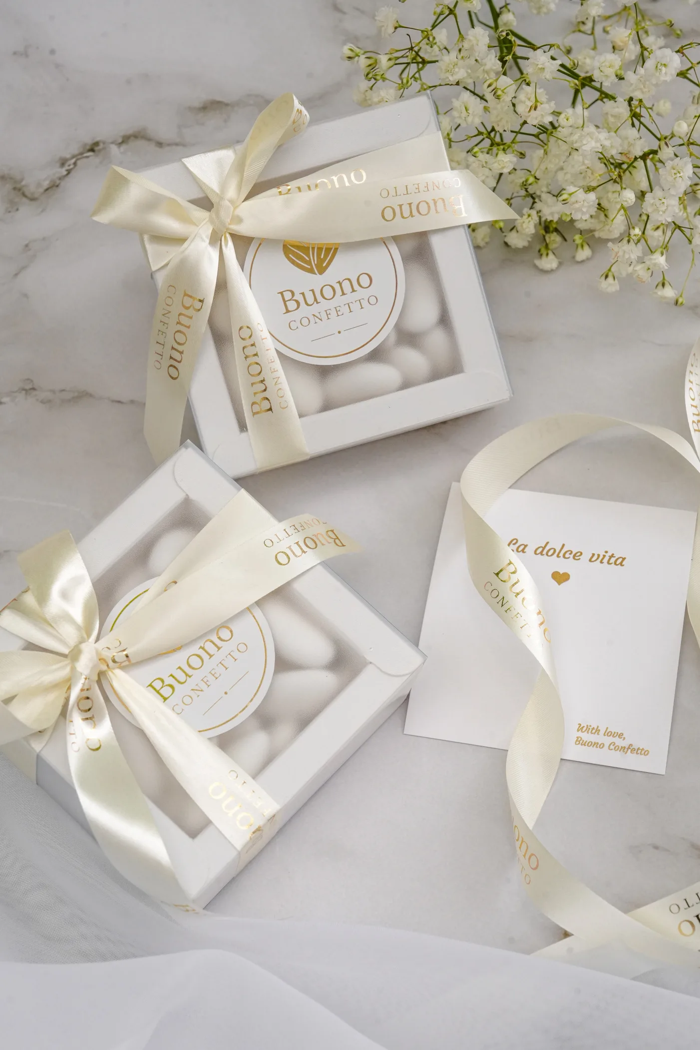 Lintidega personaliseeritud Buono Confetto karbid